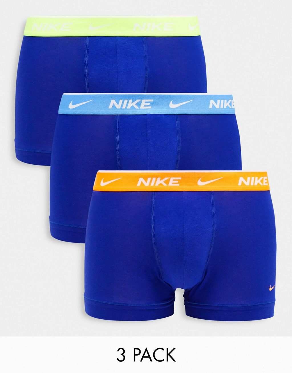 

Набор из трех хлопковых эластичных плавок Nike Dri-Fit синего цвета