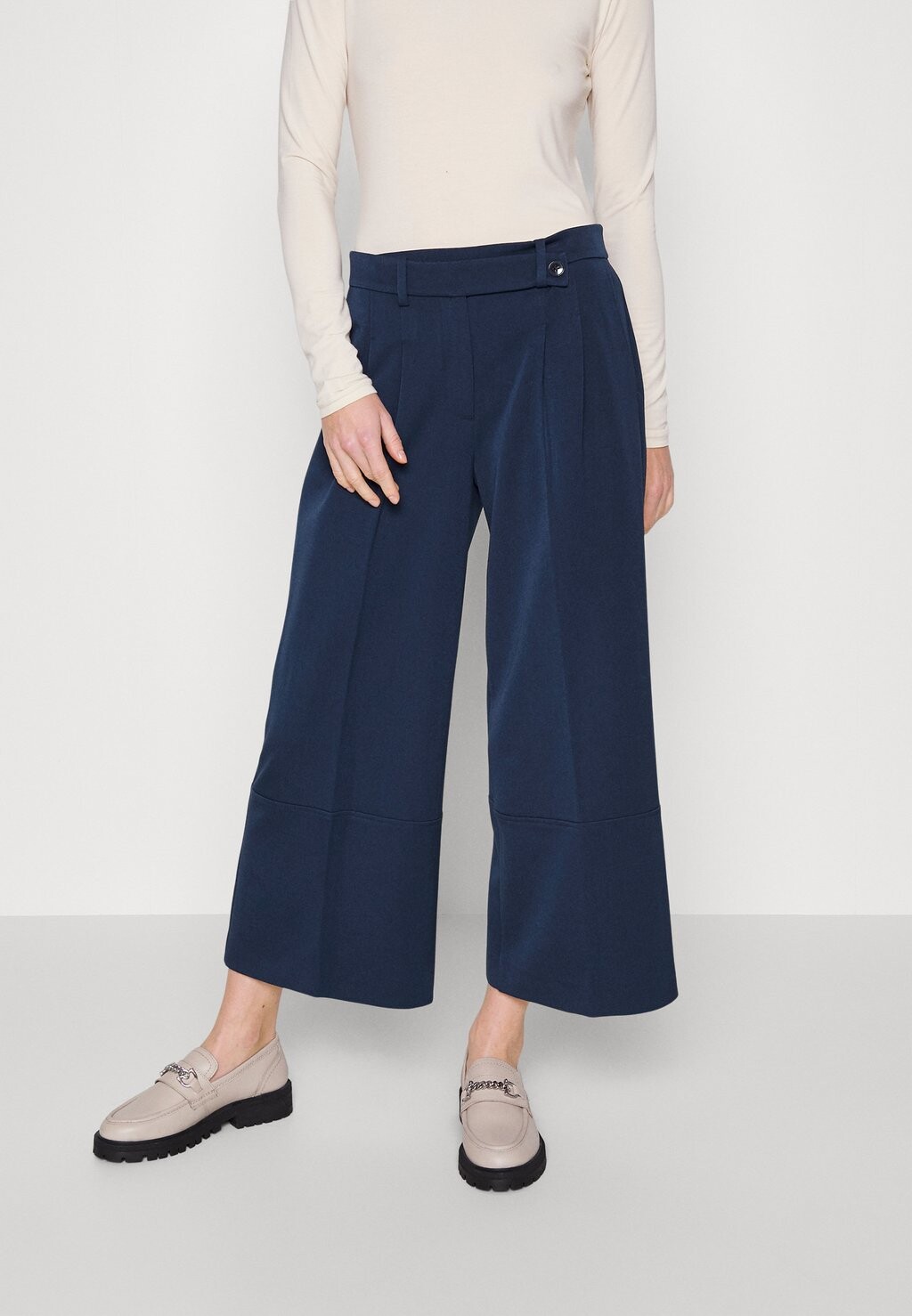 

Брюки Esprit Culotte, темно-синий, Синий;черный