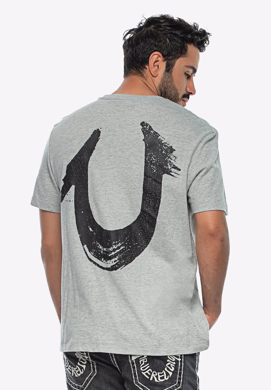 

Футболка с принтом RELAXED NU BRUSH True Religion, цвет heather grey
