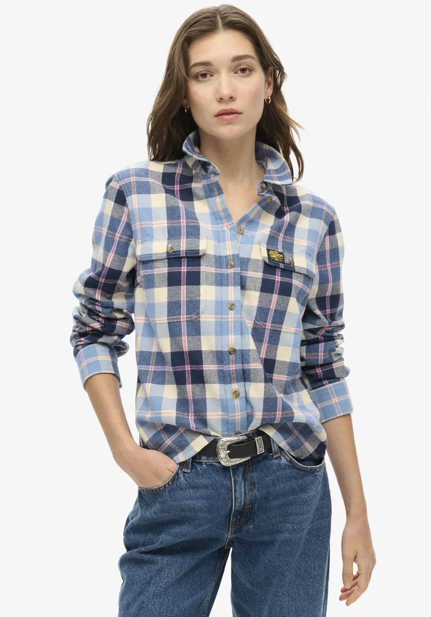 

Фланелевая блузка Superdry "LUMBERJACK CHECK FLANNEL SHIRT", цвет Classic Blue Check