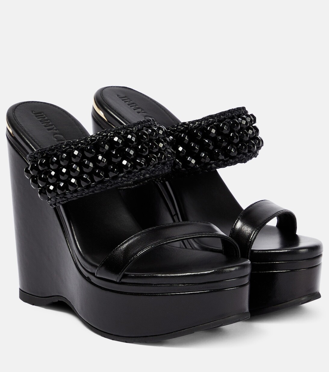 

Кожаные сандалии Amoure Wedge 130 Jimmy Choo, черный