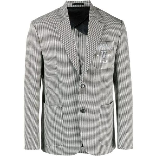 

Куртка logo embroidery houndstooth blazer Versace, черный