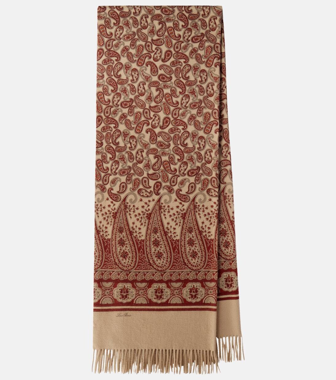 

Кашемировый шарф с узором «пейсли» Loro Piana, цвет golden shade/barn red