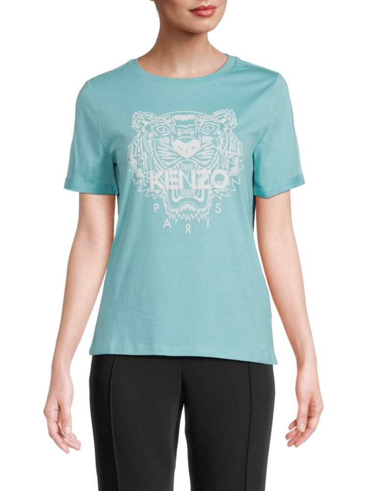 

Футболка с вышитым логотипом Kenzo, цвет Aqua