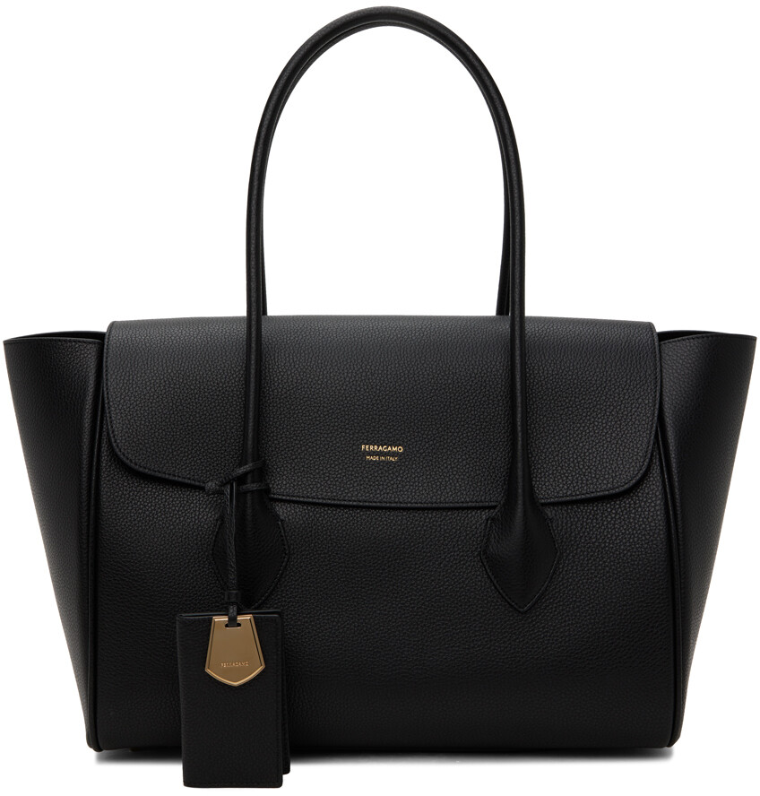

Черная большая сумка-тоут Ferragamo