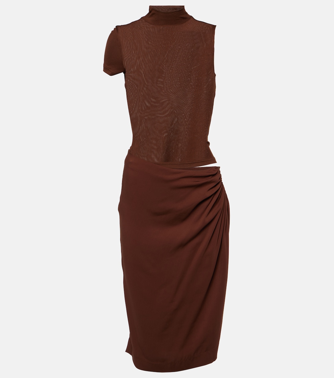 Платье миди fusion tee Christopher Esber, коричневый