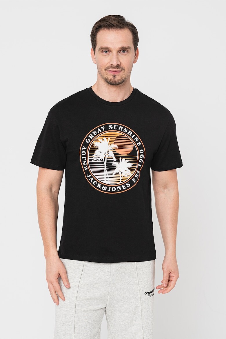 

Хлопковая футболка Оуэна Jack & Jones, черный