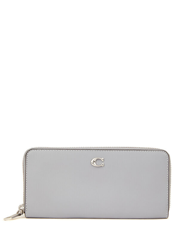 

Женский кожаный кошелек с серым логотипом Coach