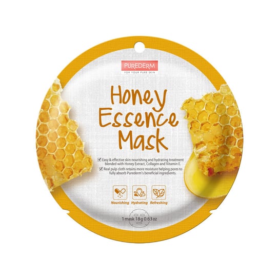 Медовая тканевая маска 18г Purederm, Honey Essence Mask
