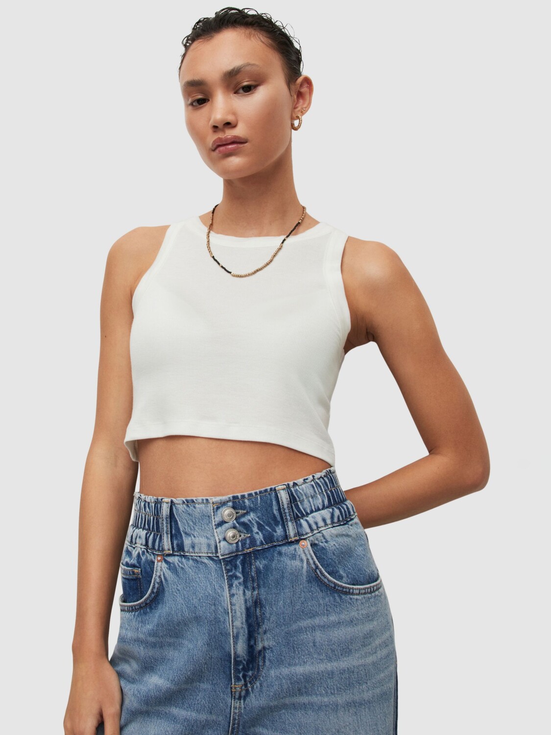 

Укороченная майка AllSaints Rina, цвет Optic White