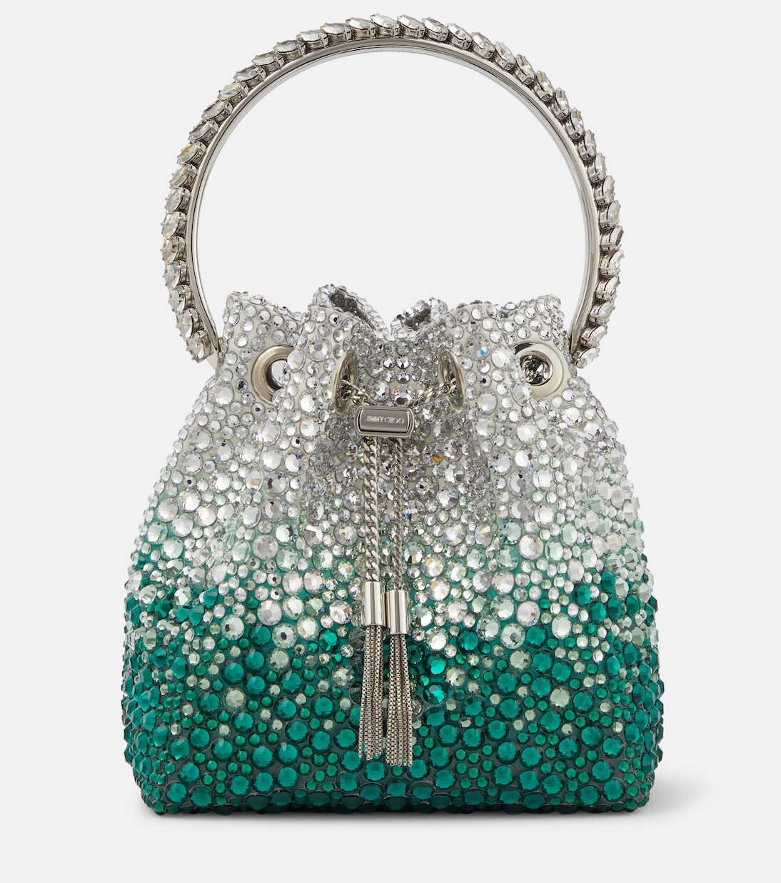 

Атласная сумка-ведро bon bon с декором Jimmy Choo, мультиколор