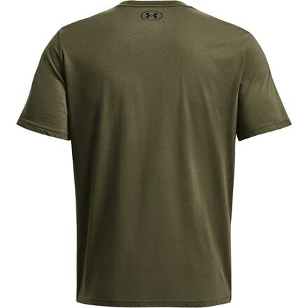 Рубашка Sportstyle с коротким рукавом и левой грудью мужская Under Armour, цвет Marine OD Green/Black