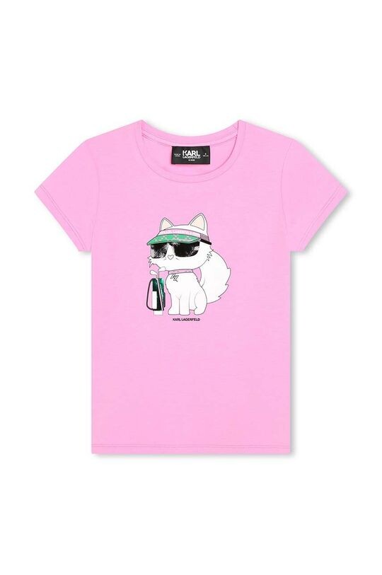 

Детская футболка Karl Lagerfeld, розовый