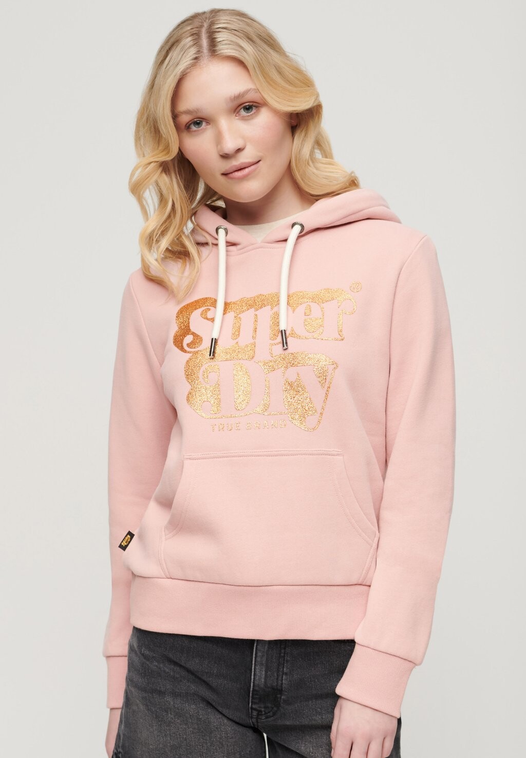 

Толстовка RETRO GLITTER LOGO Superdry, розовый