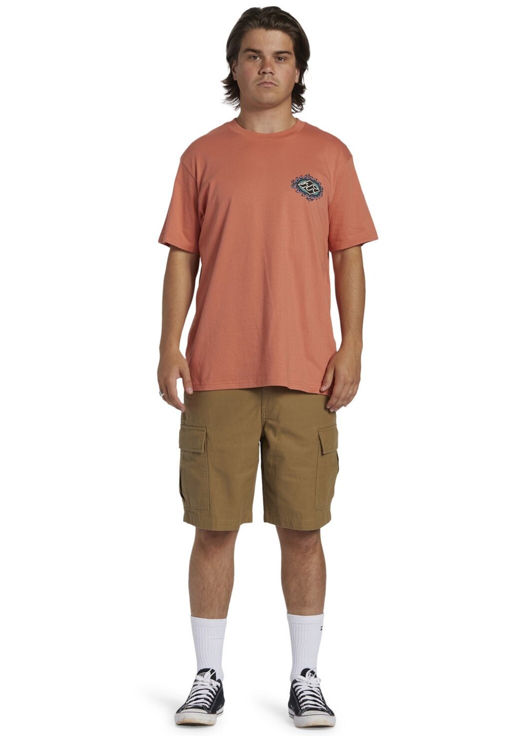 

Футболка с принтом Billabong, коралловый, Красный