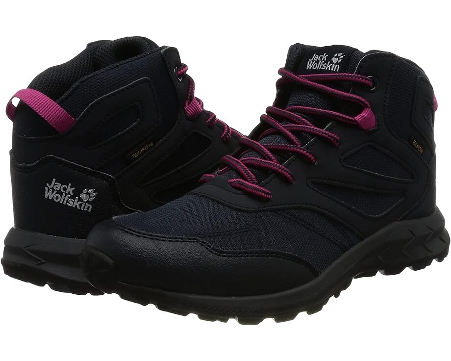

Походные ботинки Jack Wolfskin Woodland Texapore Mid, цвет Dark Blue/Pink