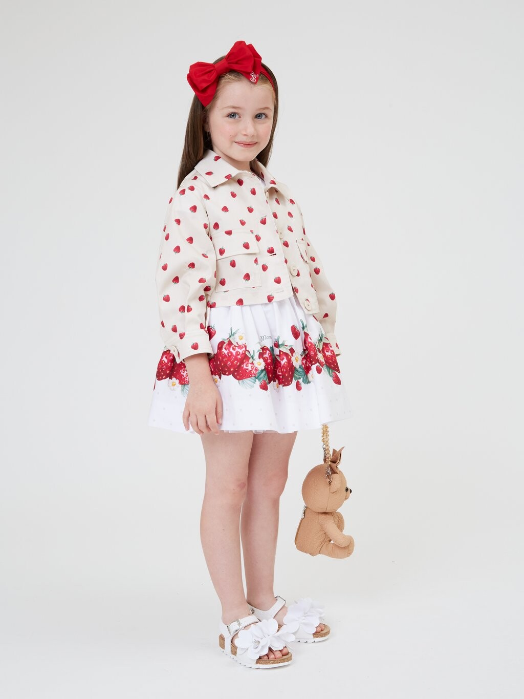 

Юбка мини GONNA FRAGOLE POPELINE Monnalisa, цвет white/red