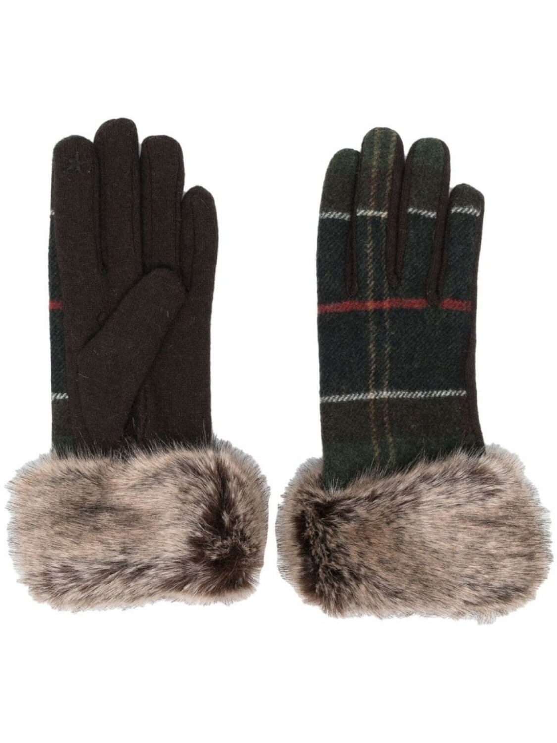 

Barbour перчатки Ridley в клетку, зеленый