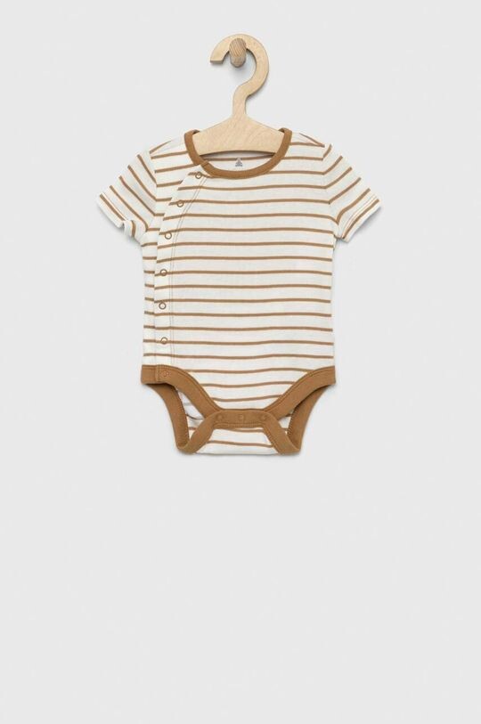 

Хлопковое боди для новорожденных Gap, коричневый