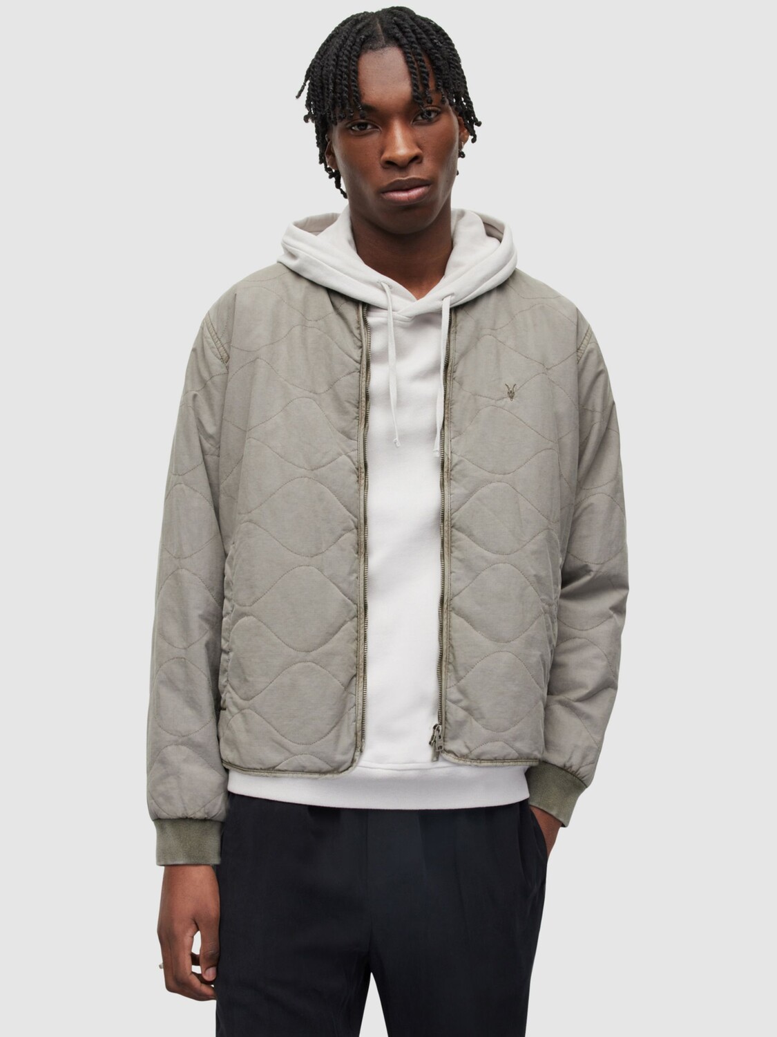 

Куртка AllSaints Vesco, темно-серый лавровый лист