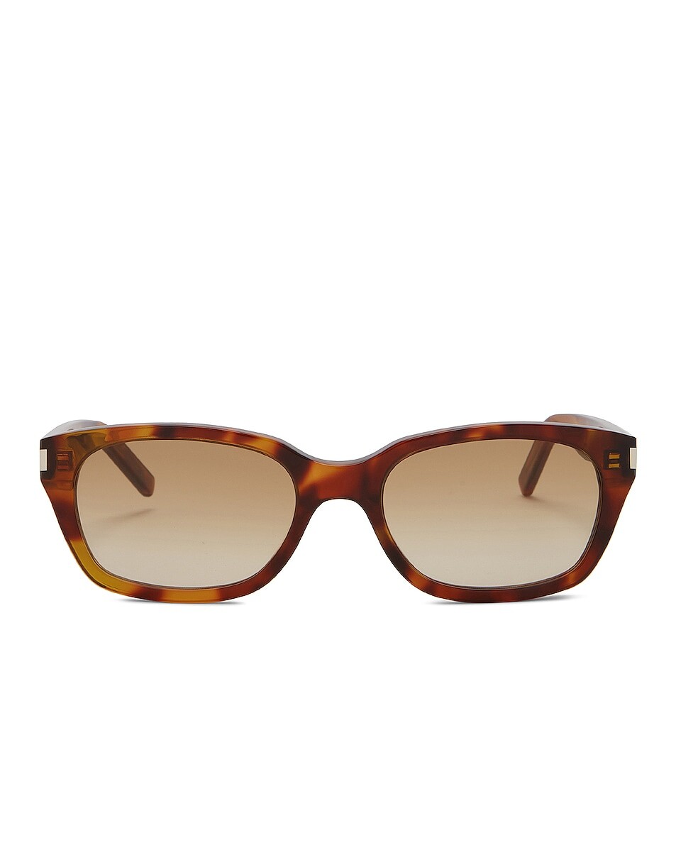 

Солнцезащитные очки Saint Laurent SL 522, цвет Shiny Yellow Havana & Gradient Brown