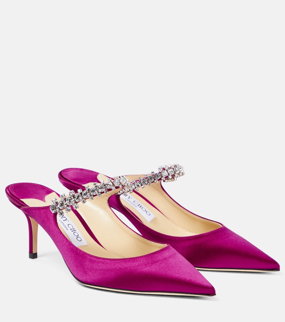 

Атласные туфли-мофели bing 65 с декором Jimmy Choo, фиолетовый