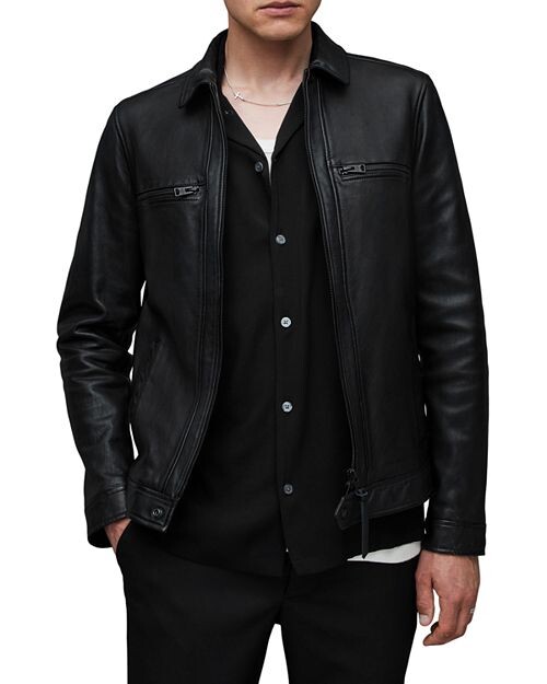 

Кожаная куртка удачи ALLSAINTS, цвет Black