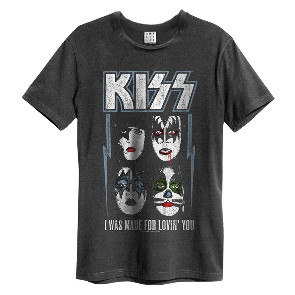 

Футболка Kiss - I Was Made For Lovin' You, усиленная винтажная версия Rocksax, серый