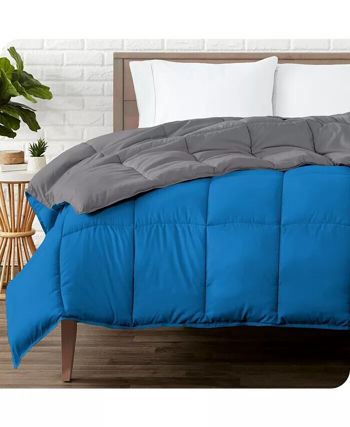 

Двустороннее пуховое альтернативное одеяло King/California King Bare Home, синий
