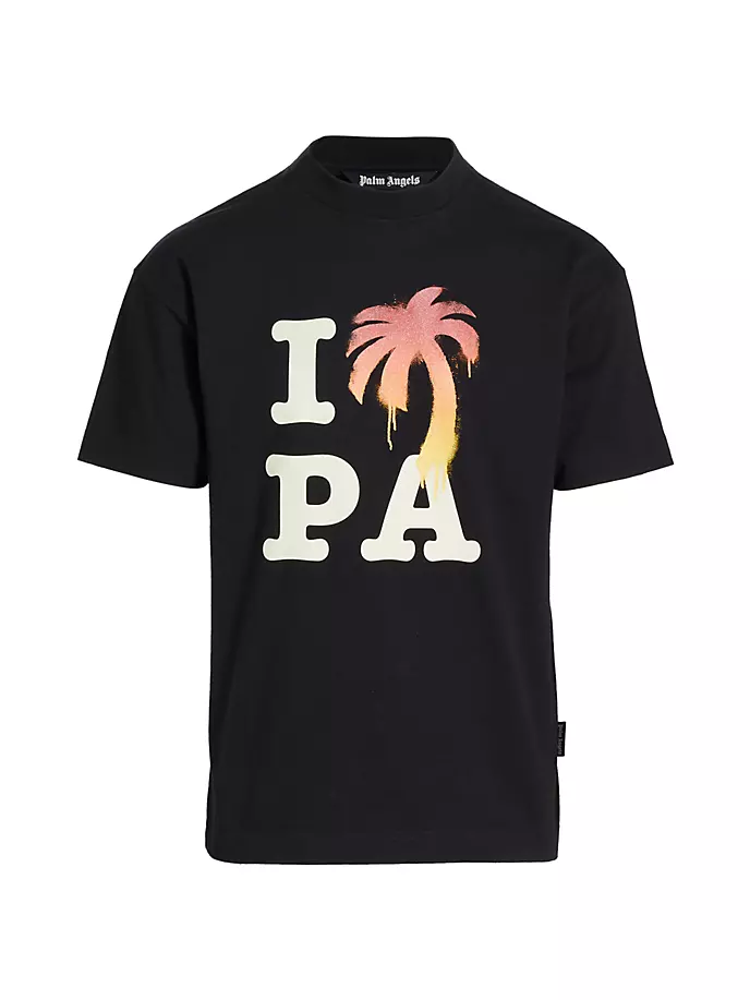 

Хлопковая футболка I Love PA Palm Angels, черный