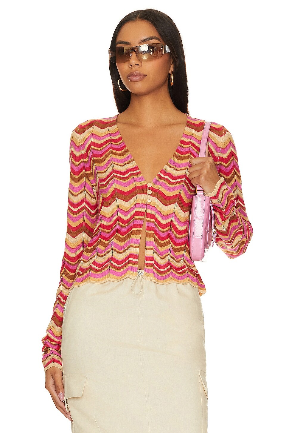 Топ Show Me Your Mumu Coza Cardi, цвет Horizon Stripe Knit цена и фото