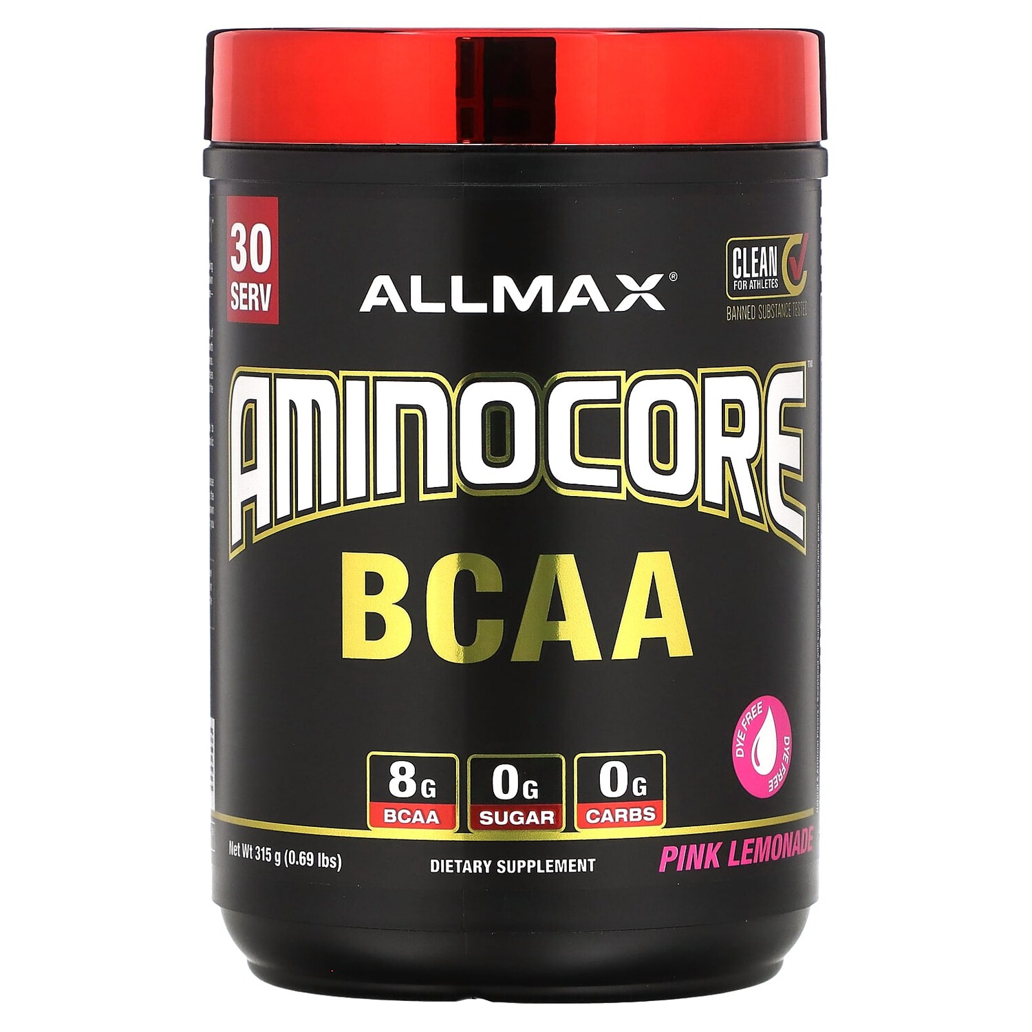 

AMINOCORE BCAA, розовый лимонад, 315 г (0,69 фунта), ALLMAX