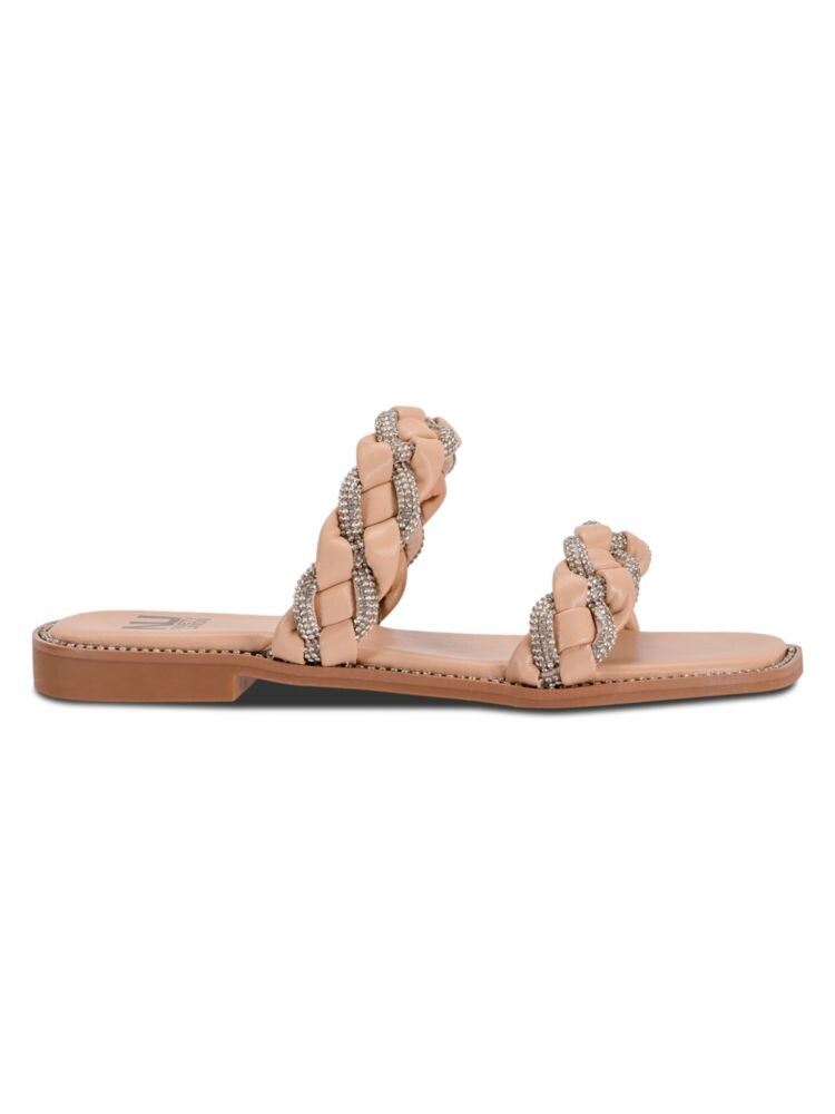 

Сандалии на плоской подошве со стразами и шипами Ninety Union, цвет Blush Pink