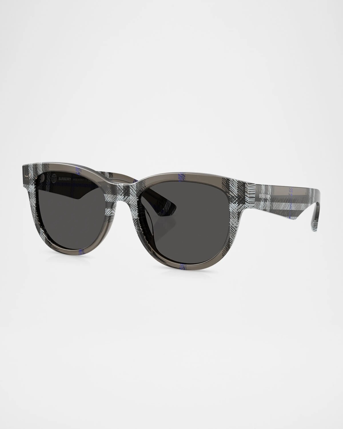 

0BE4432U Круглые солнцезащитные очки в клетку Burberry, темно-зеленый