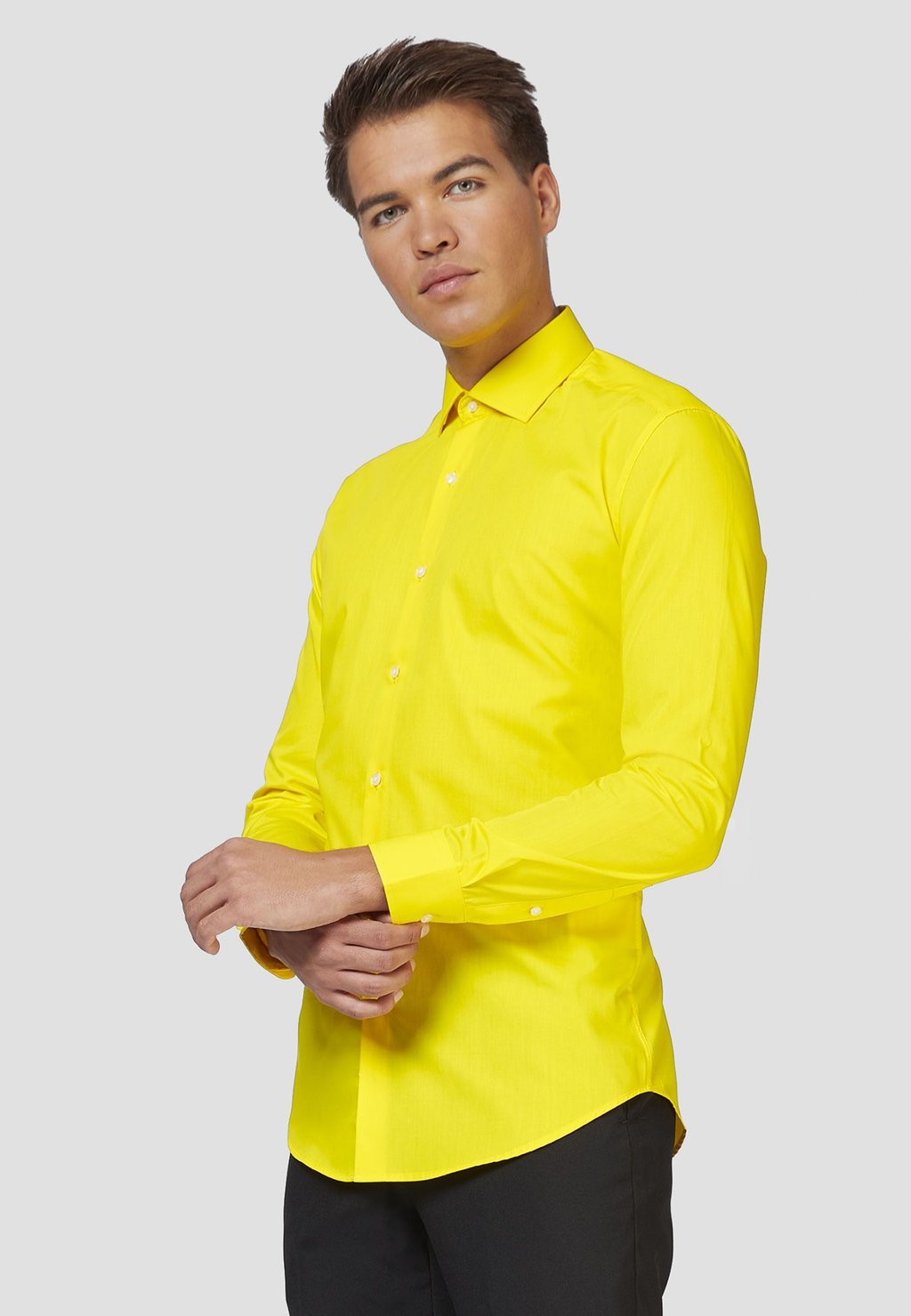 классическая рубашка solid color opposuits цвет white knight Классическая рубашка OppoSuits, желтая