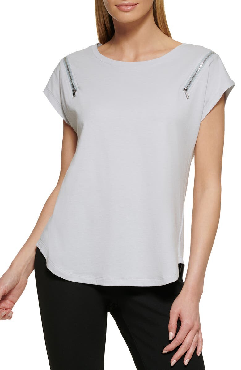 

Футболка с молнией на плече DKNY