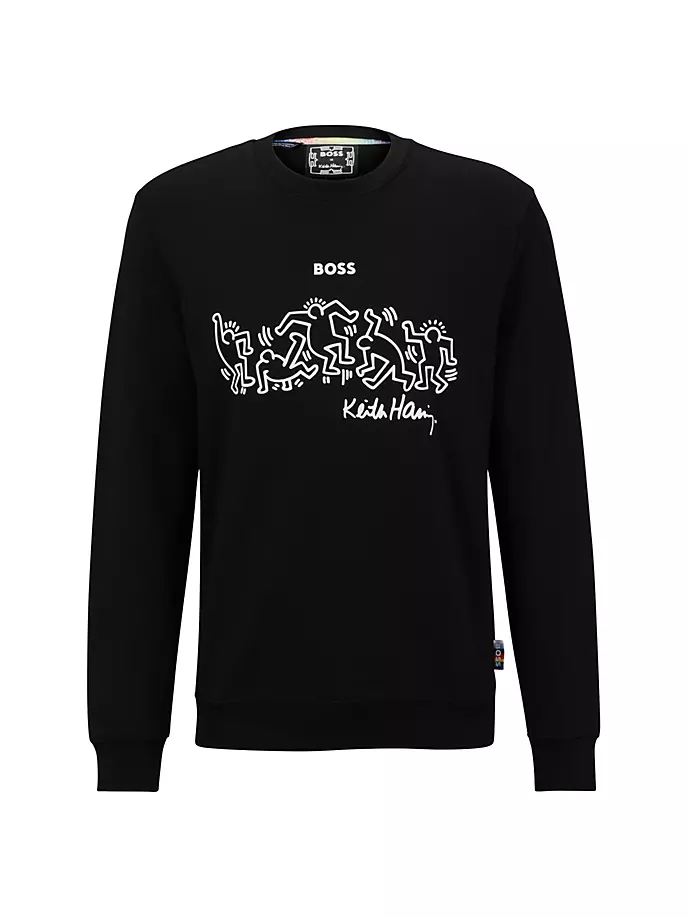 

Гендерно-нейтральный свитшот Boss x Keith Haring со специальным рисунком Boss, черный