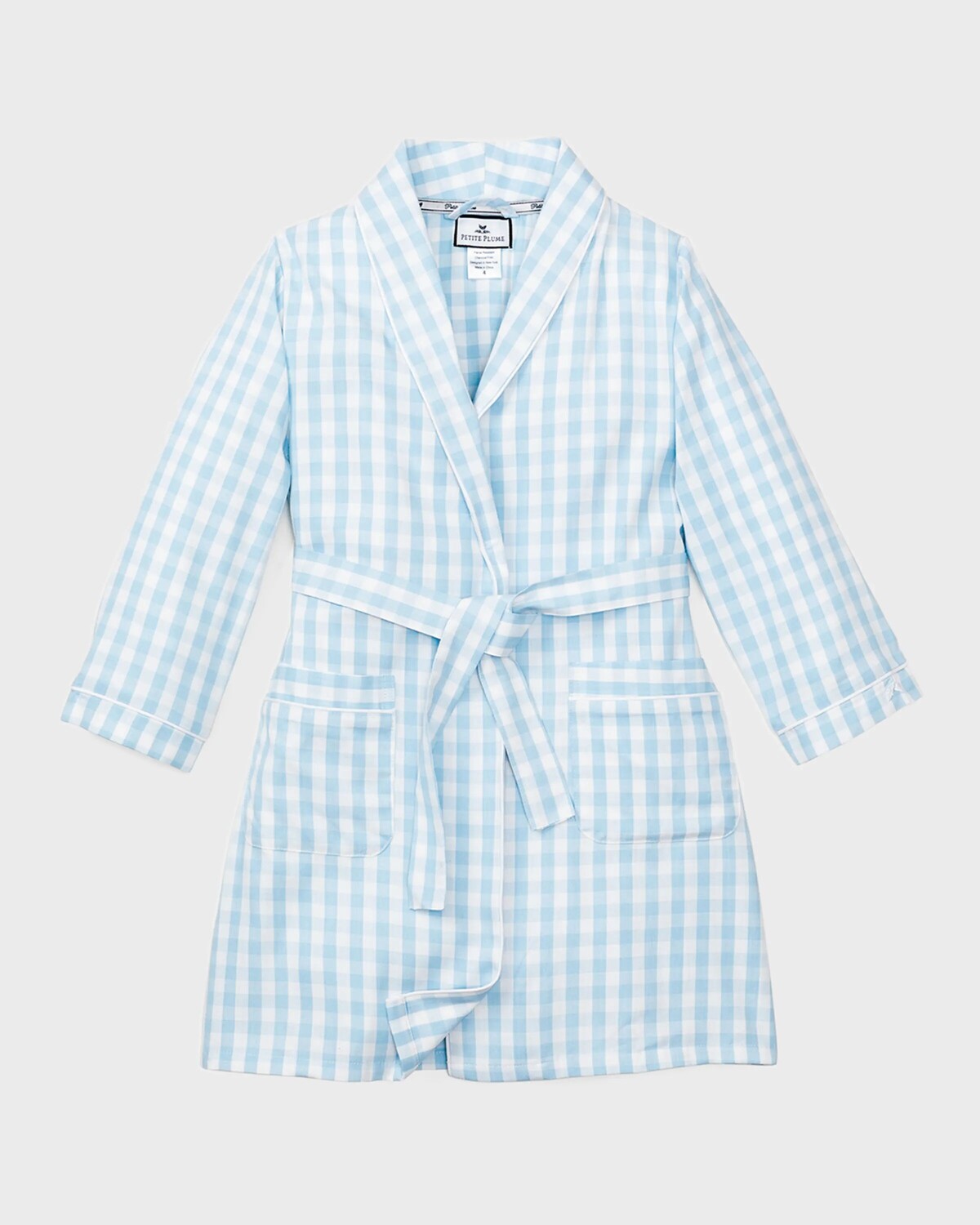 

Клетчатый халат, размер 2–14 Petite Plume, цвет Blue Gingham