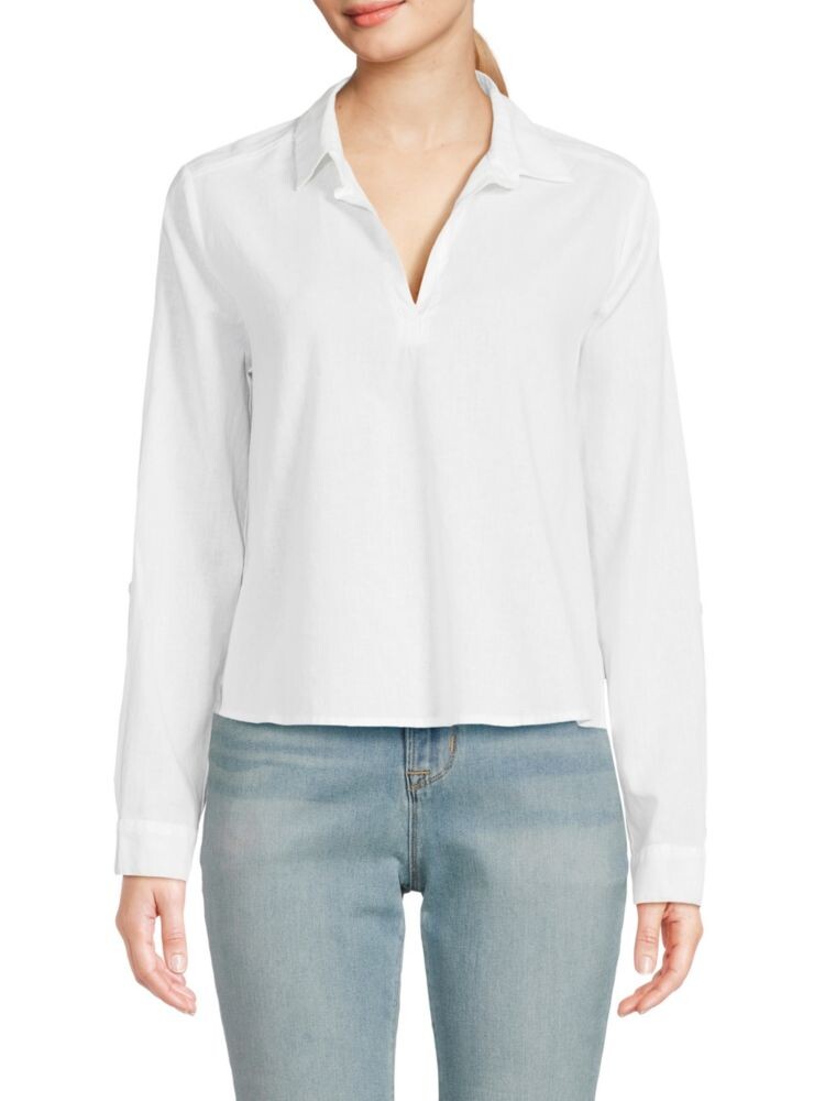 

Рубашка Popover из льняной смеси Saks Fifth Avenue, белый