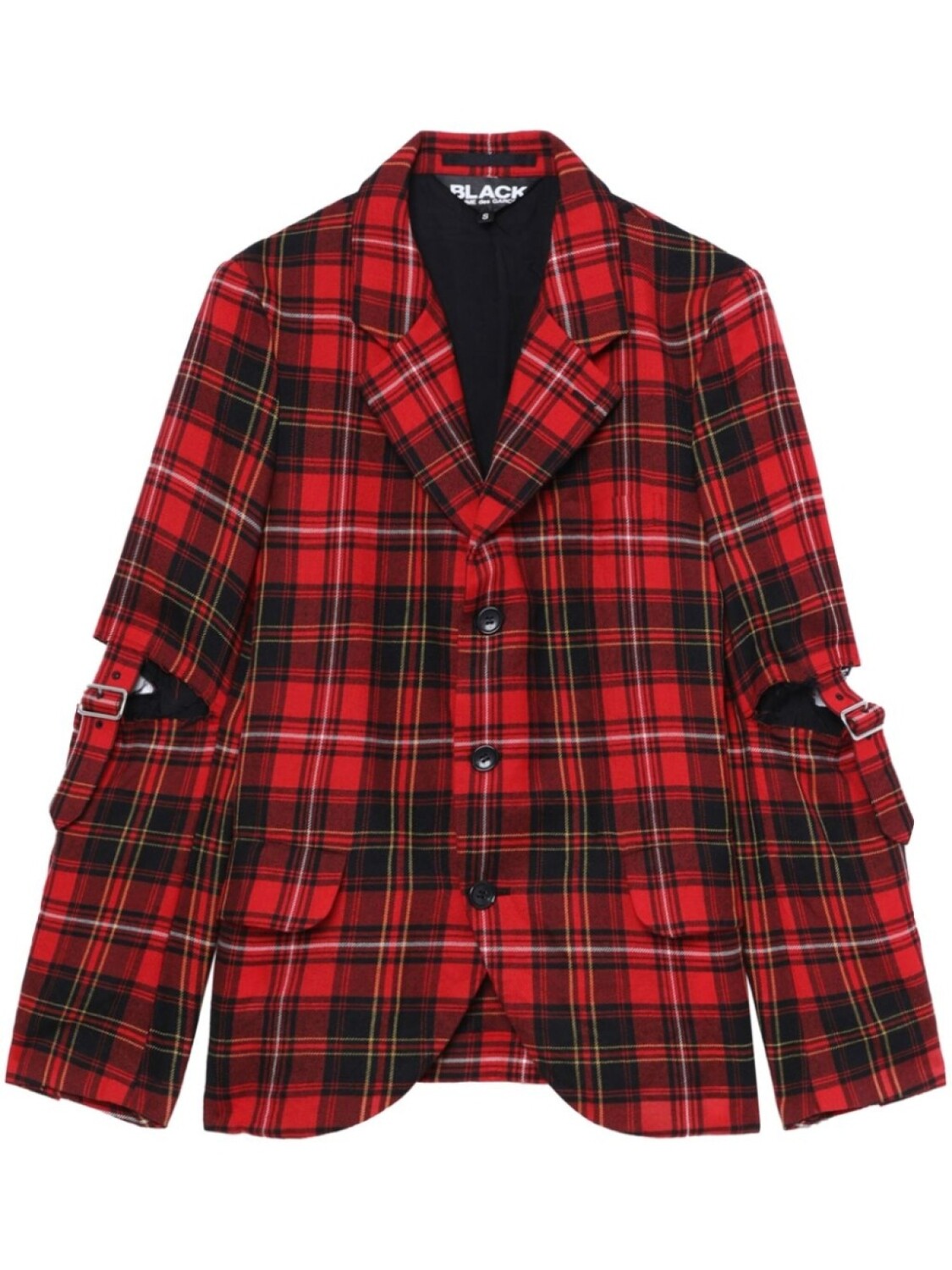 

Black Comme Des Garçons шерстяной пиджак в клетку тартан, красный