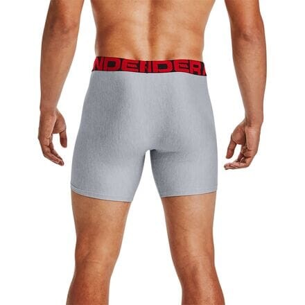 

Нижнее белье Tech 6in Boxerjock, 2 шт. мужское Under Armour, цвет Mod Gray Light Heather/Jet Gray Light Heather