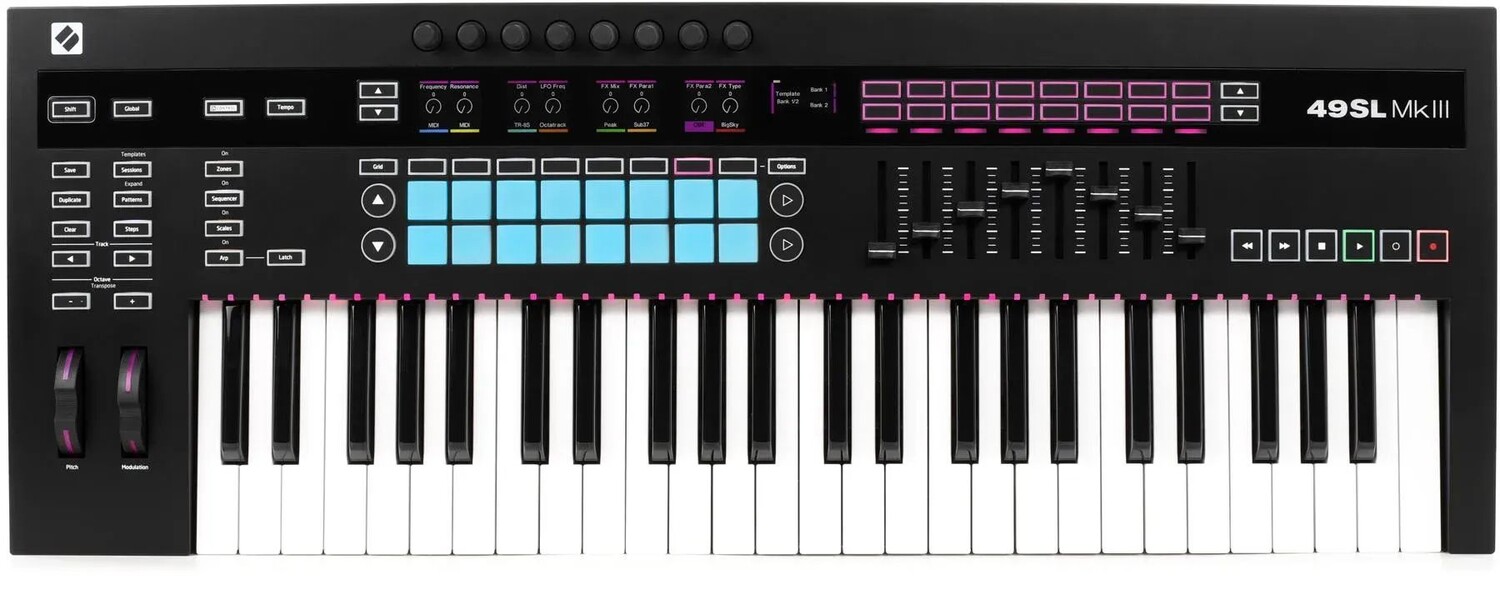 

Novation 49SL MkIII 49-клавишный контроллер клавиатуры с секвенсором