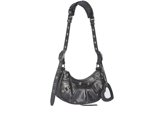 

Сумка через плечо Le Cagole XS с тиснением под кожу крокодила и стразами Balenciaga