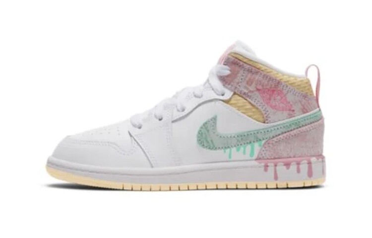 

Air Jordan 1 Mid Se Bp Vintage Баскетбольные кроссовки Белый/Розовый