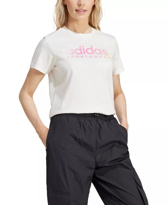 

Женская футболка с линейным логотипом Soft Side adidas, бежевый