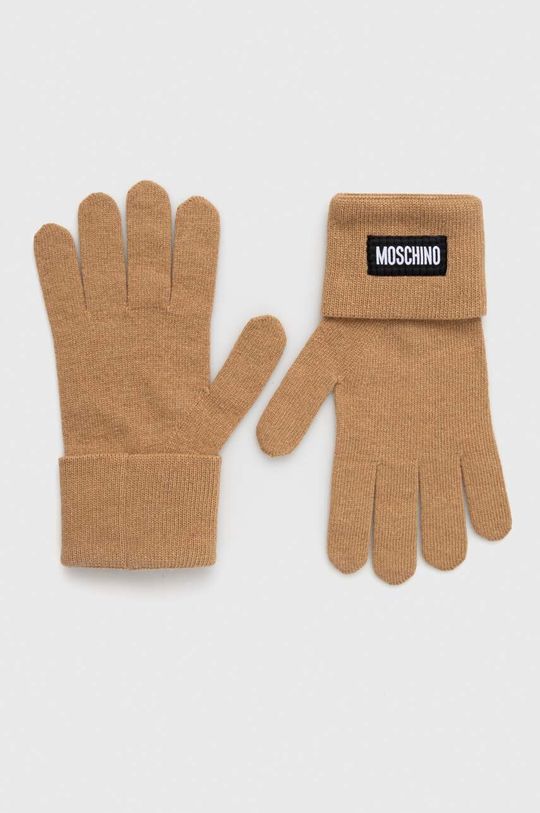 Кашемировые перчатки Moschino, коричневый