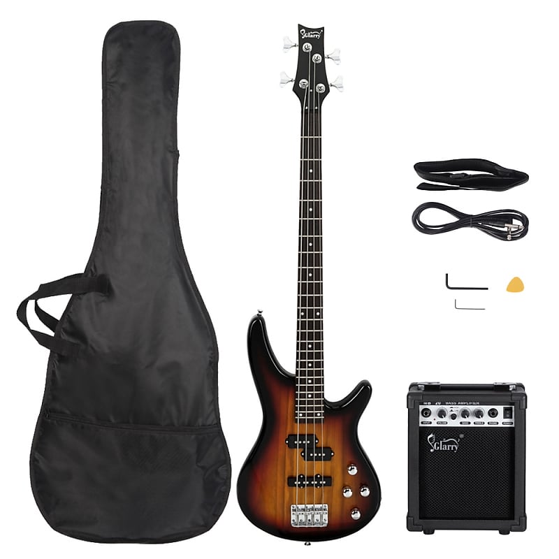 Басс гитара Glarry GIB Sunset 4 String Bass Guitar Full Size SS pickups w/20W Amplifier