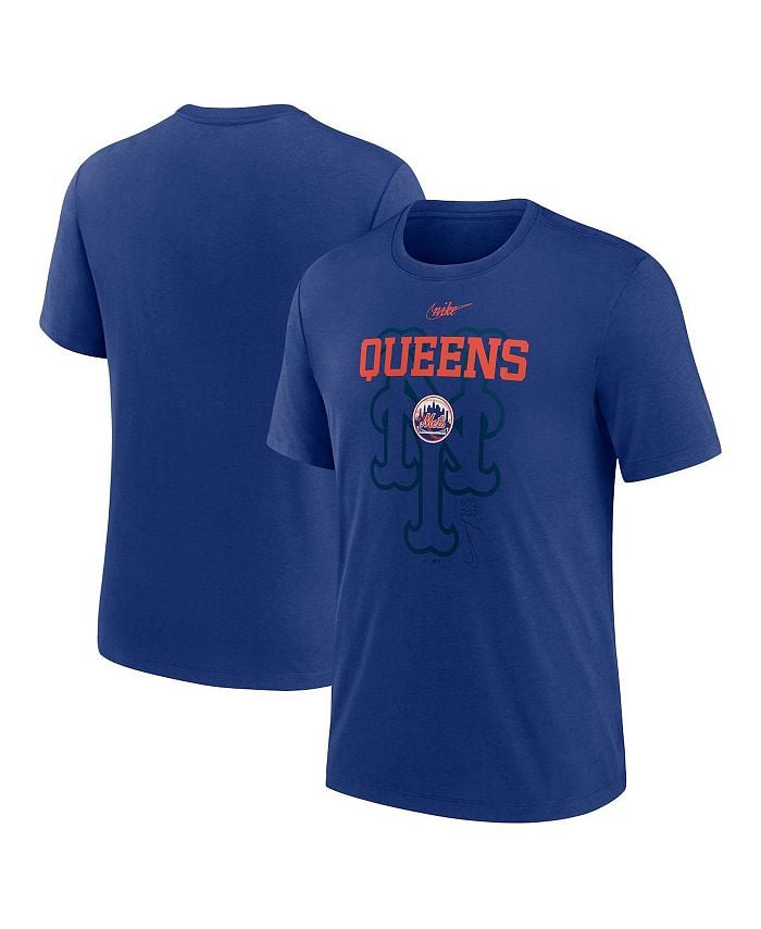 

Мужская футболка Royal New York Mets Rewind Retro Tri-Blend Nike, синий