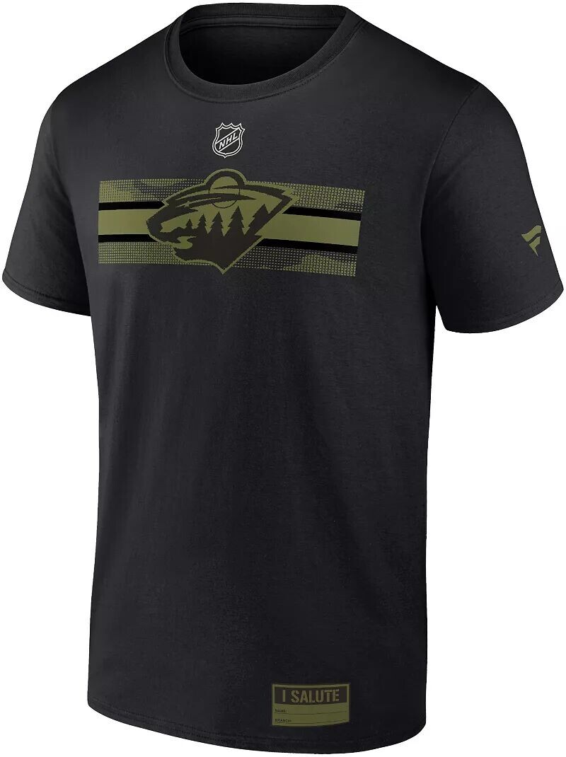 

Черная футболка в стиле милитари NHL Minnesota Wild 2023 Authentic Pro