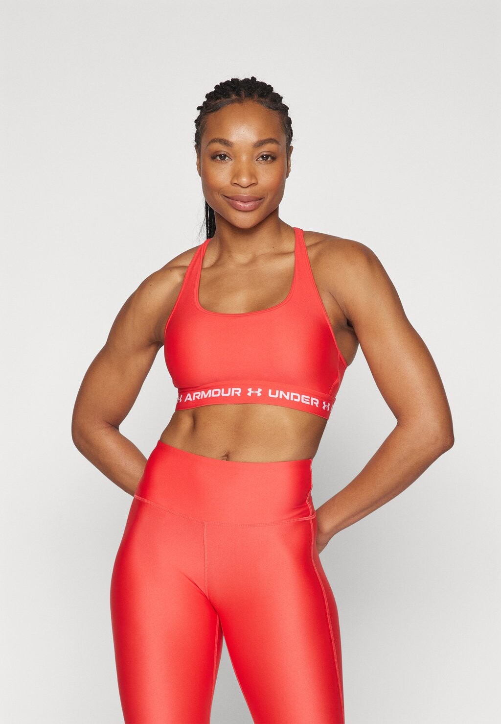 

Спортивный бюстгальтер средней поддержки CROSSBACK BRA Under Armour, цвет red solstice/white